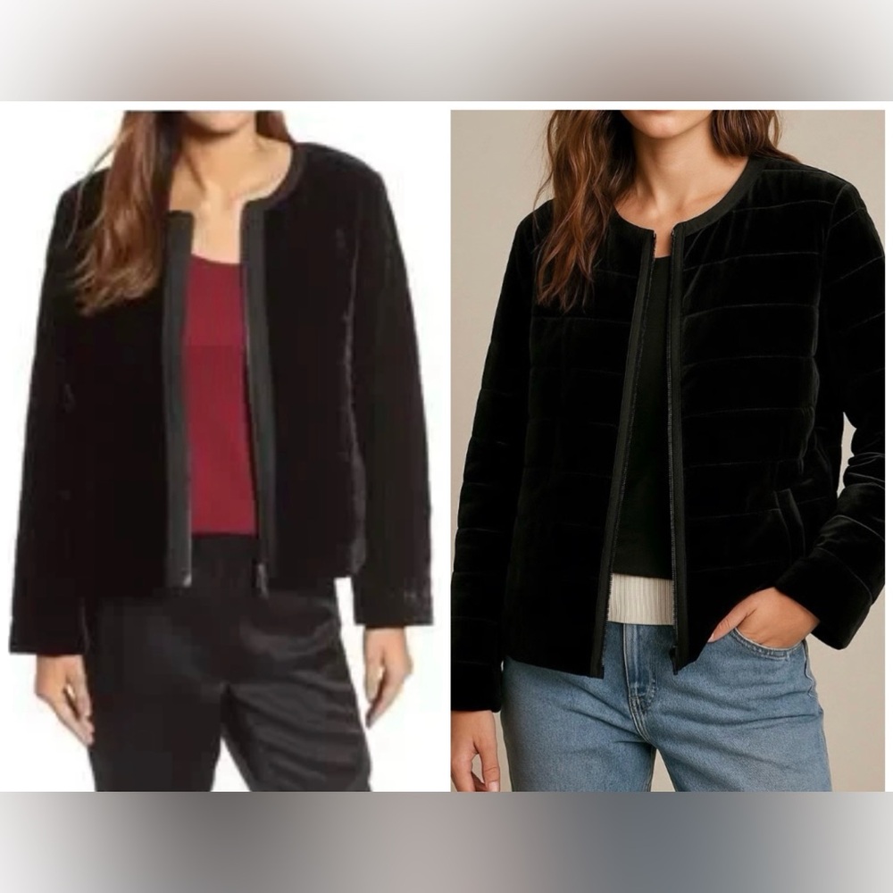 NEW Eileen Fisher Black Plush Teddy Jacket Womens Washable Velvet Zip Jacket
